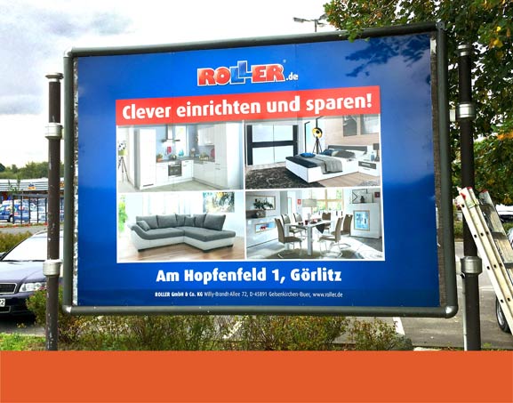 eschriftung Dauerwerbung Plakatwand