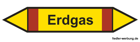 Rohrleitungskennzeichnung Erdgas