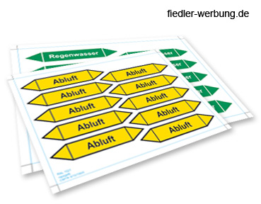 Rohrleitungskennzeichnung DIN 2403 Aufkleber + Etiketten - FIEDLER Werbe- &  Druckmanufaktur