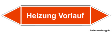 Rohrleitungskennzeichnung Heizung Vorlauf