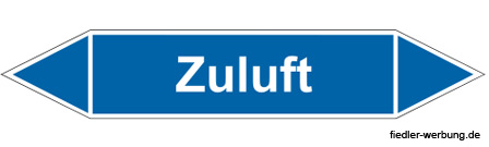 Rohrleitungskennzeichnung Zuluft